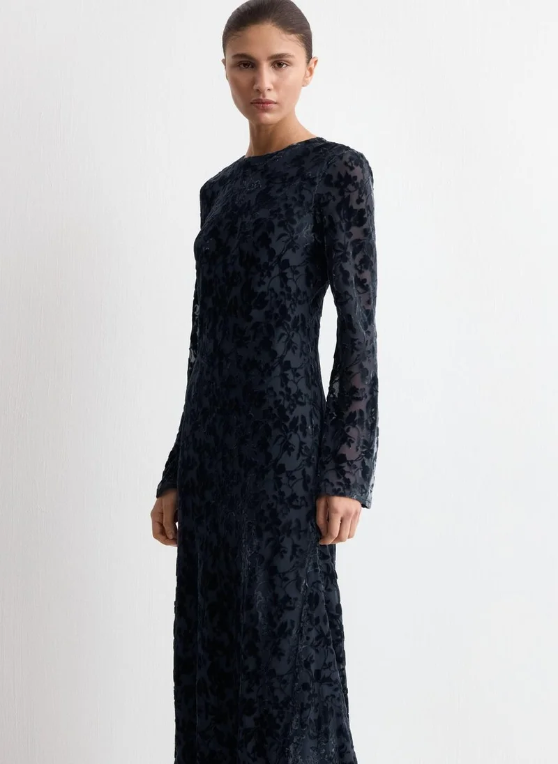 Mango  Devoré dress with bell sleeves for Women | Best Price UAE